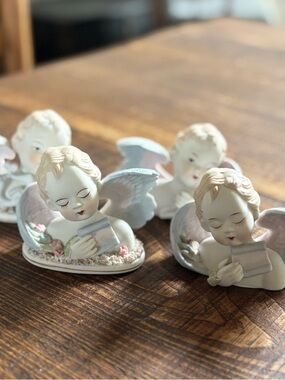 Lefton China  1950’s - Set of Angels with Music Notes